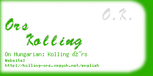 ors kolling business card